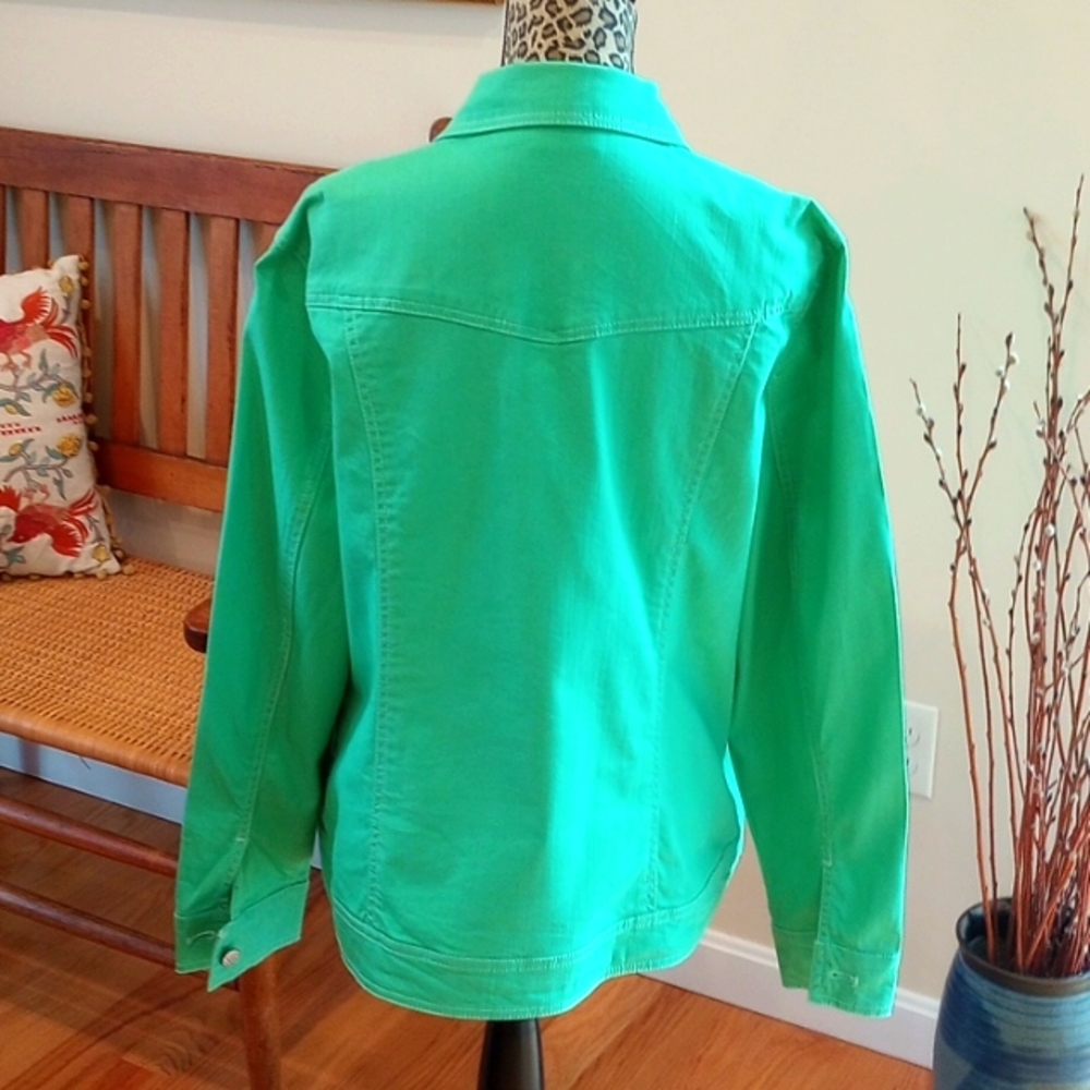 Denim & Co Jacket Size:M, Color: Aquamarine Green - Picture 4 of 9
